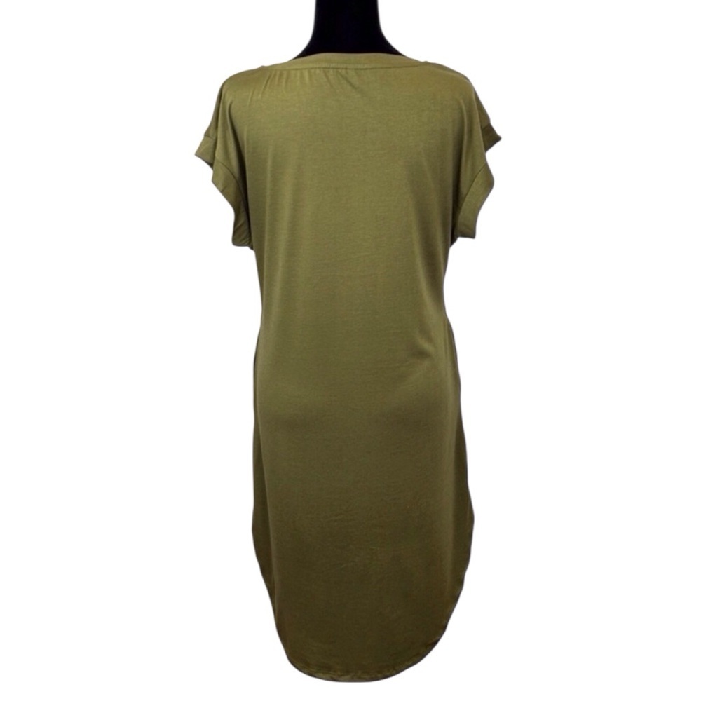 Amoretu Women’s Sundress Army Green Hi-Lo Cap Sleeve W/Pockets Dress Size-M Nwt — image 5 of 8